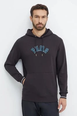 Puma bluza bawełniana Classics Play Paris Hoodie męska kolor czarny z kapturem z aplikacją 626766