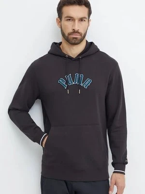 Puma bluza bawełniana Classics Play Paris Hoodie męska kolor czarny z kapturem z aplikacją 626766