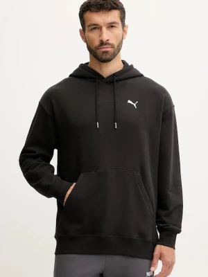 Puma bluza bawełniana męska kolor czarny z kapturem gładka 629648