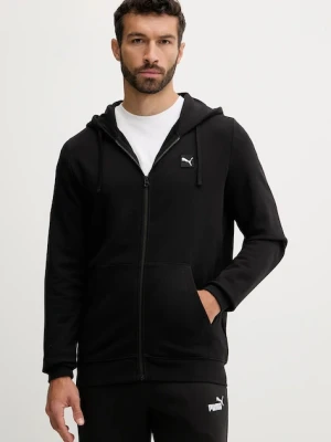Puma bluza bawełniana męska kolor czarny z kapturem gładka 688255