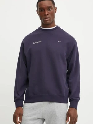 Puma bluza bawełniana męska kolor granatowy z aplikacją 629344