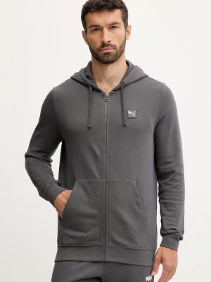 Puma bluza bawełniana męska kolor szary z kapturem gładka 688255