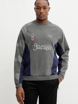 Puma bluza bawełniana PUMA x KIDSUPER męska kolor szary wzorzysta 632364