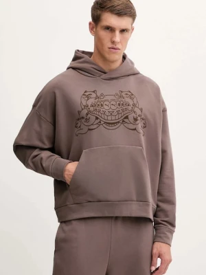Puma bluza bawełniana PUMA x RIPNDIP męska kolor brązowy z kapturem z aplikacją 632414