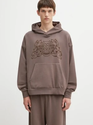 Puma bluza bawełniana PUMA x RIPNDIP męska kolor brązowy z kapturem z aplikacją 632414