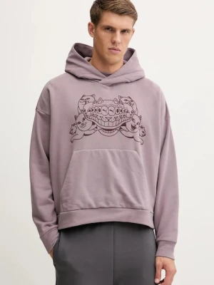 Puma bluza bawełniana PUMA x RIPNDIP męska kolor fioletowy z kapturem z aplikacją 632414