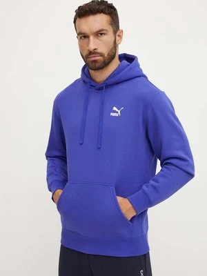 Puma bluza Classics męska kolor fioletowy z kapturem z nadrukiem 535596