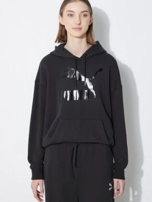 Puma bluza CLASSICS Shiny Logo Hoodie