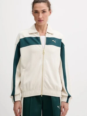 Puma bluza damska kolor beżowy gładka 632137