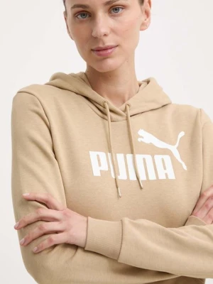 Puma bluza damska kolor beżowy z kapturem 586797