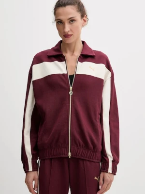 Puma bluza damska kolor bordowy gładka 632137
