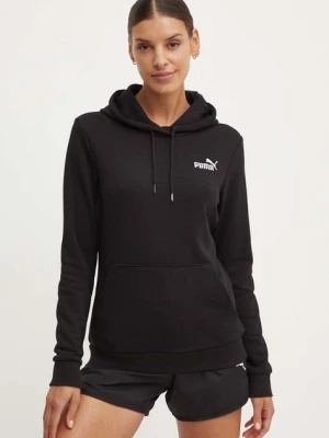 Puma bluza damska kolor czarny z kapturem z aplikacją 848332