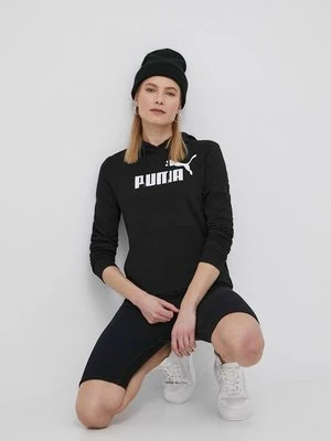 Puma bluza damska kolor czarny z kapturem z nadrukiem 58679101