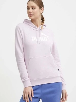 Puma bluza damska kolor fioletowy z kapturem 586797