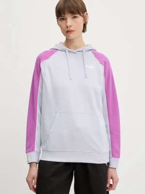 Puma bluza damska kolor fioletowy z kapturem wzorzysta 685044