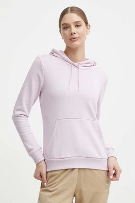 Puma bluza damska kolor fioletowy z kapturem z aplikacją 848332