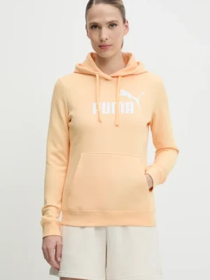 Puma bluza damska kolor pomarańczowy z kapturem z nadrukiem 682389