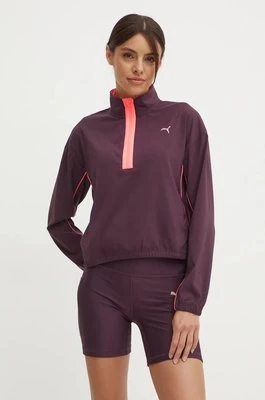 Puma bluza do biegania For Her kolor fioletowy z aplikacją 525743