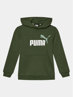 Puma Bluza Ess+ 2 Col Big Logo 586987 Zielony Regular Fit