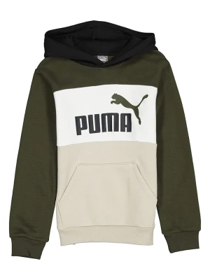 Puma Bluza "ESS" w kolorze oliwkowo-beżowo-białym rozmiar: 128