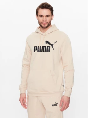 Puma Bluza Essentials Big Logo 586687 Beżowy Regular Fit