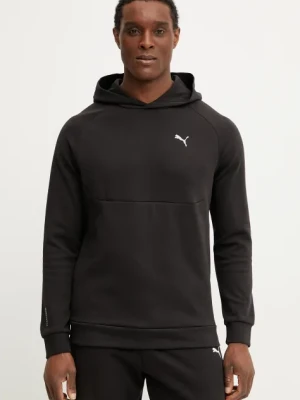 Puma bluza męska kolor czarny z kapturem gładka 684600