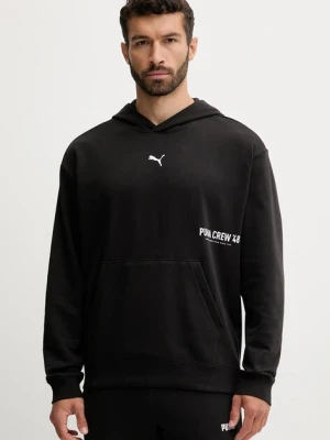 Puma bluza męska kolor czarny z kapturem wzorzysta 527629