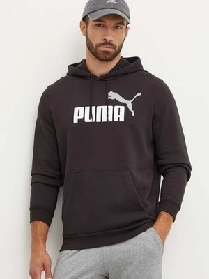 Puma bluza męska kolor czarny z kapturem z nadrukiem