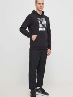 Puma bluza męska kolor czarny z kapturem z nadrukiem 678978