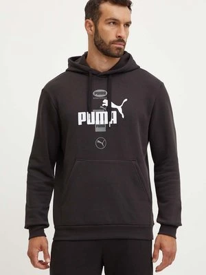 Puma bluza męska kolor czarny z kapturem z nadrukiem 681741