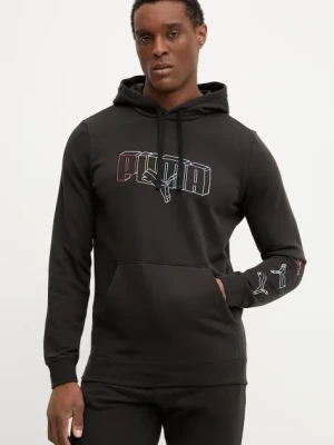 Puma bluza męska kolor czarny z kapturem z nadrukiem 684665