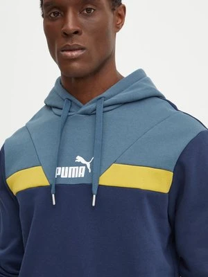 Puma bluza męska kolor granatowy z kapturem wzorzysta 681731