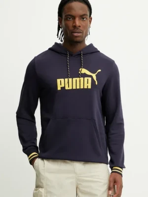 Puma bluza męska kolor granatowy z kapturem z nadrukiem 685895
