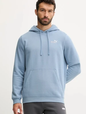 Puma bluza męska kolor niebieski z kapturem z aplikacją 684718