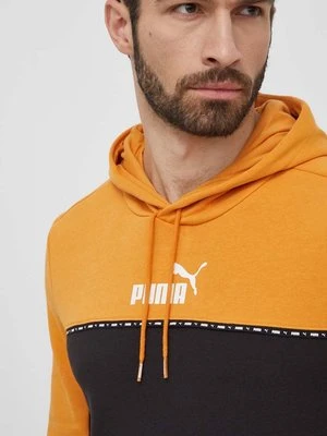 Puma bluza męska kolor pomarańczowy z kapturem z nadrukiem 675173