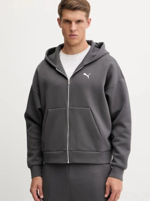 Puma bluza męska kolor szary z kapturem gładka 632066
