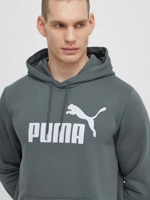 Puma bluza męska kolor szary z kapturem z nadrukiem 586687