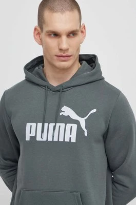 Puma bluza męska kolor szary z kapturem z nadrukiem 586687