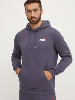 Puma bluza męska kolor szary z kapturem z nadrukiem 674471