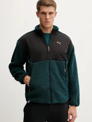 Puma bluza męska kolor zielony gładka 632104
