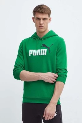Puma bluza męska kolor zielony z kapturem 586765