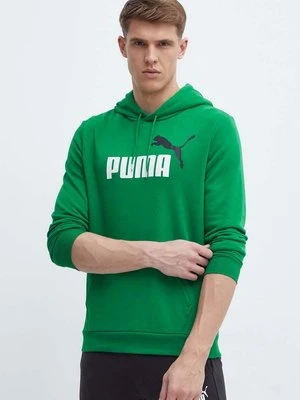 Puma bluza męska kolor zielony z kapturem 586765