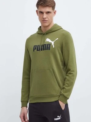 Puma bluza męska kolor zielony z kapturem 586765