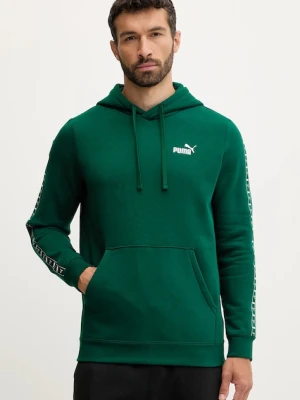 Puma bluza męska kolor zielony z kapturem wzorzysta 684675