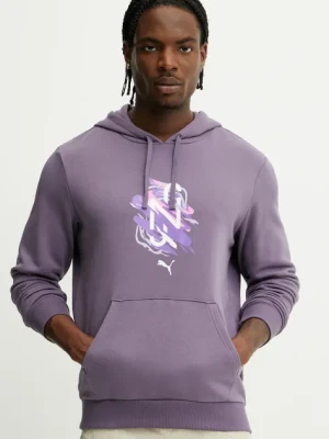 Puma bluza Neymar JR męska kolor fioletowy z kapturem z nadrukiem 660099