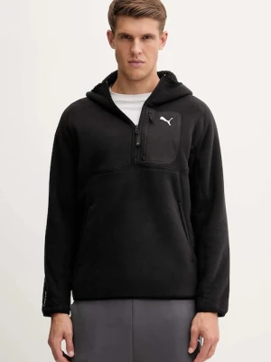 Puma bluza polarowa męska kolor czarny z kapturem gładka 688224