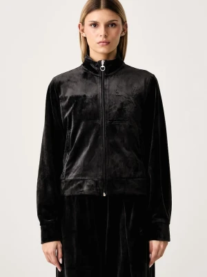Puma bluza rozpinana damska welurowa Essentials Elevated czarny