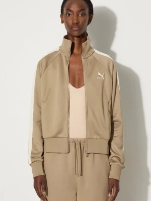 Puma bluza rozpinana damska z bawełną Iconic T7 Track Jacket zielony