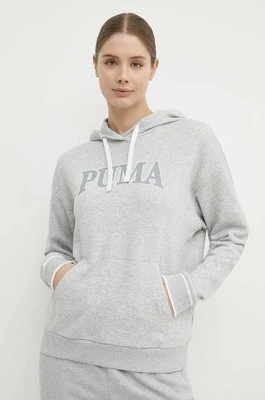 Puma bluza SQUAD damska kolor szary z kapturem melanżowa 677899