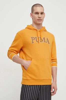 Puma bluza SQUAD męska kolor żółty z kapturem z nadrukiem 678969